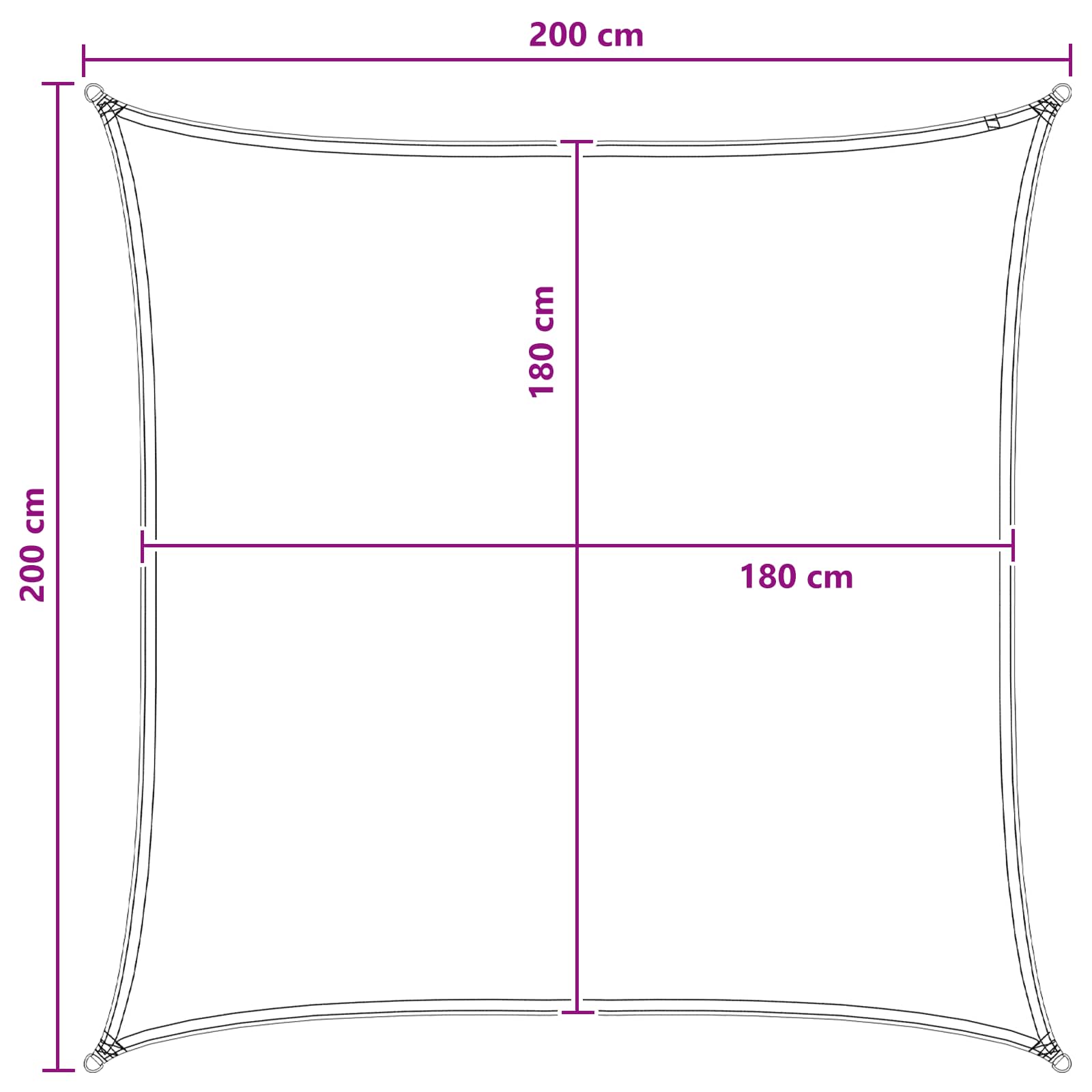 Sonnensegel Blau und Weiß 2 x 2 m HDPE