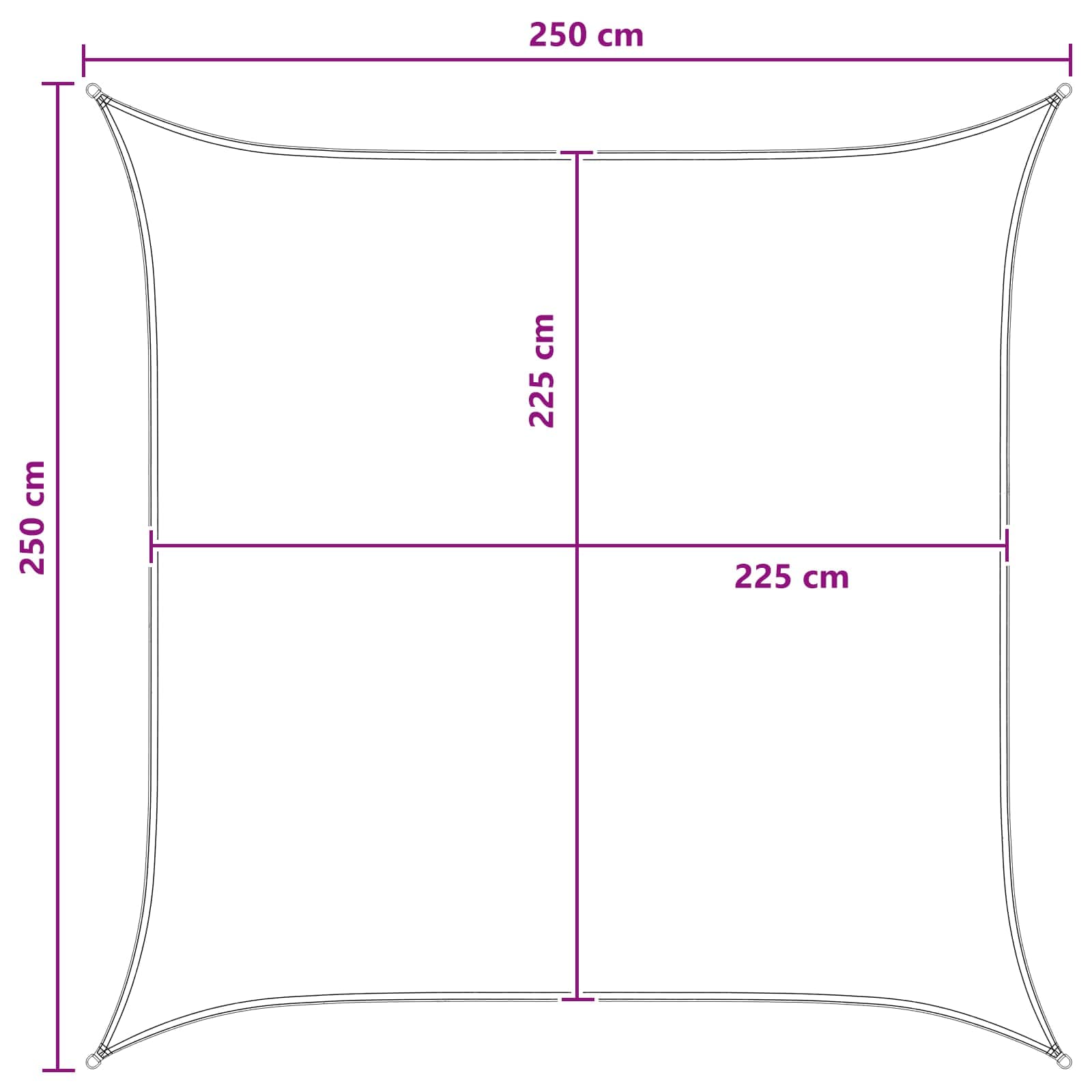 Sonnensegel Blau und Weiß 2,5 x 2,5 m HDPE