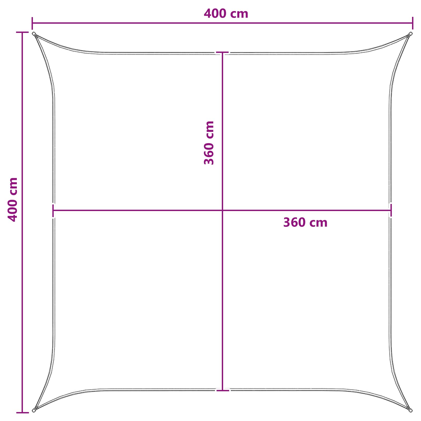 Sonnensegel Blau und Weiß 4 x 4 m HDPE