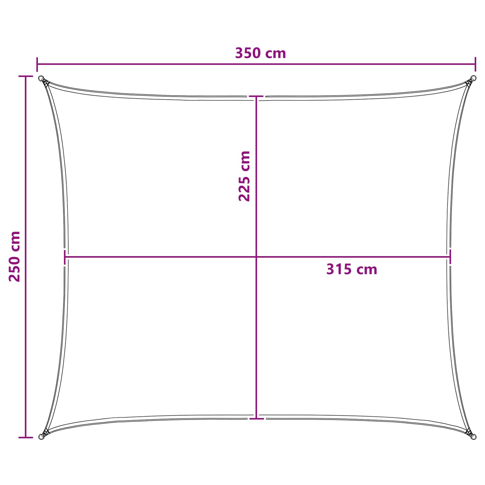Sonnensegel Blau und Weiß 2,5 x 3,5 m HDPE