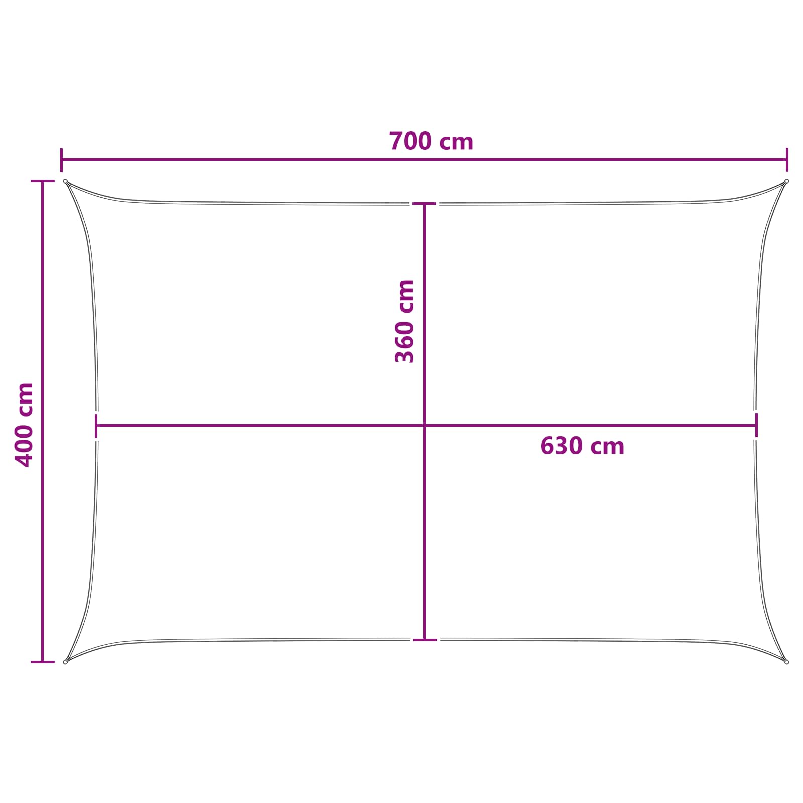 Sonnensegel Blau und Weiß 4 x 7 m HDPE