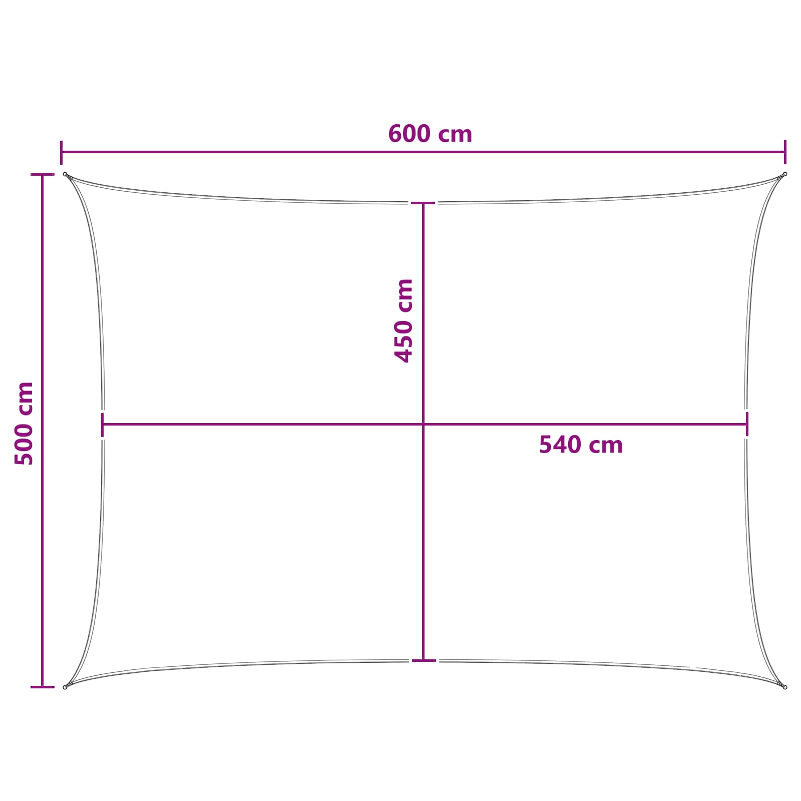 Sonnensegel Blau und Weiß 5 x 6 m HDPE