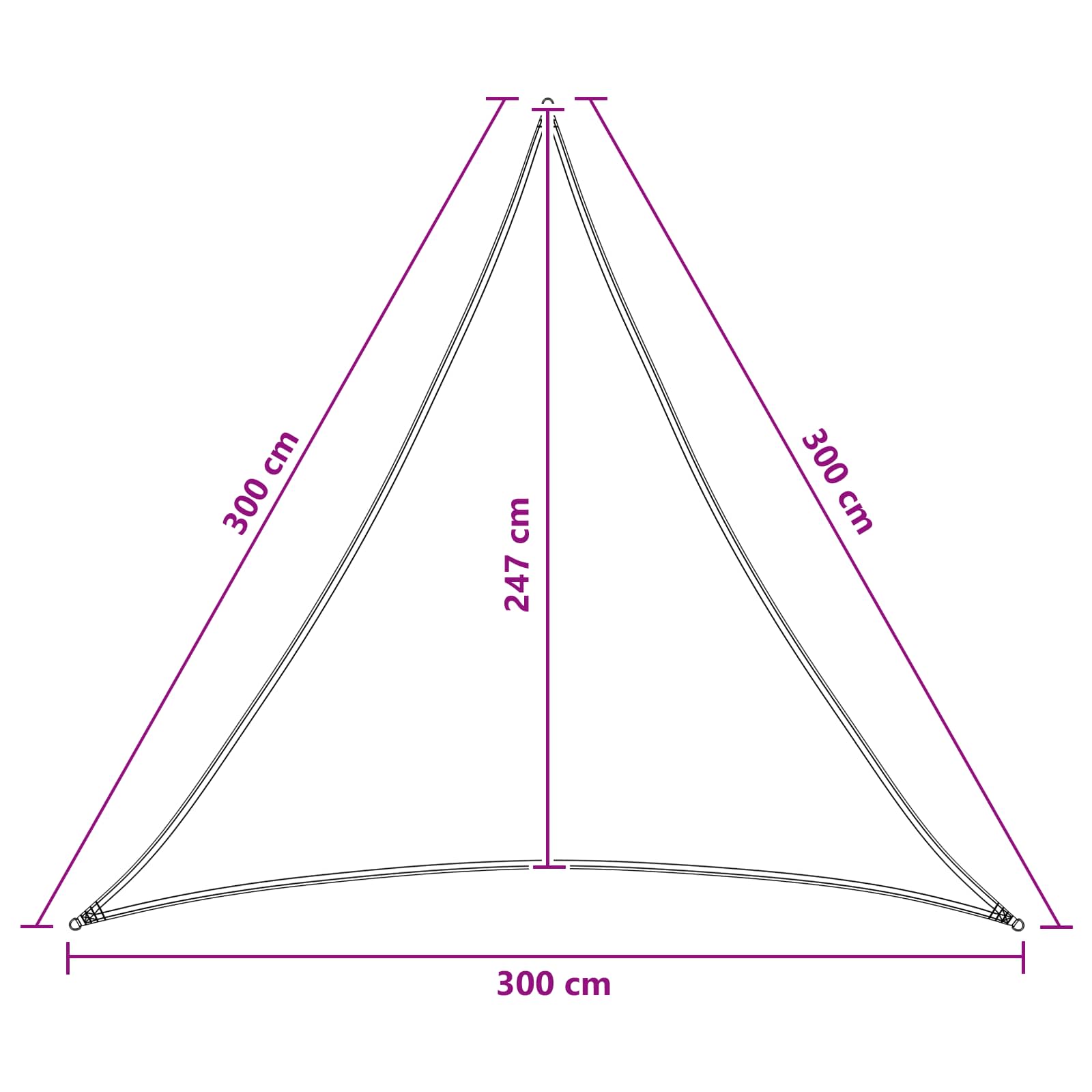 Sonnensegel Blau und Weiß 3 x 3 x 3 m HDPE