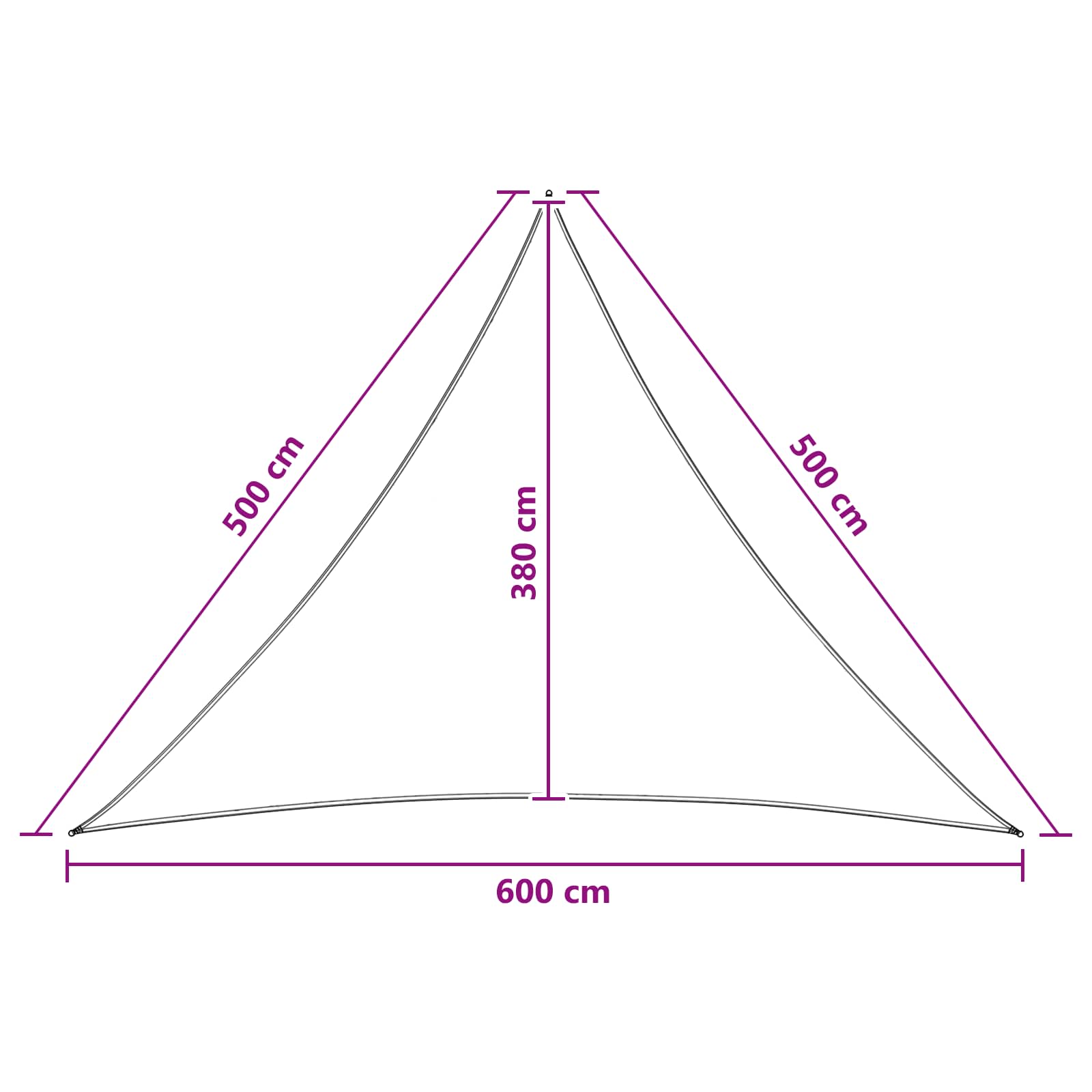 Sonnensegel 5 x 5 x 6 m HDPE