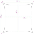 Sonnensegel Hellgrau und Weiß 3,6 x 3,6 m HDPE