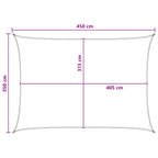 Sonnensegel Hellgrau und Weiß 3,5 x 4,5 m HDPE
