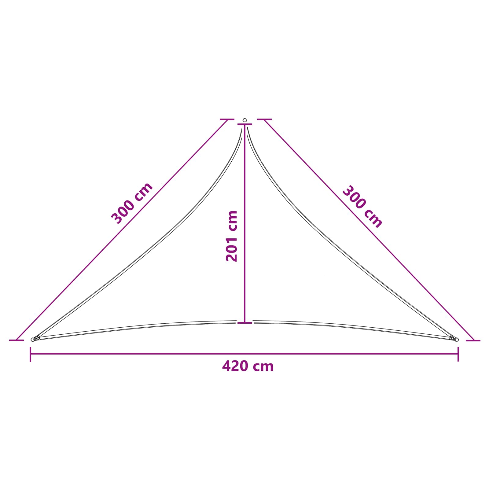 Sonnensegel 3 x 3 x 4,2 m HDPE