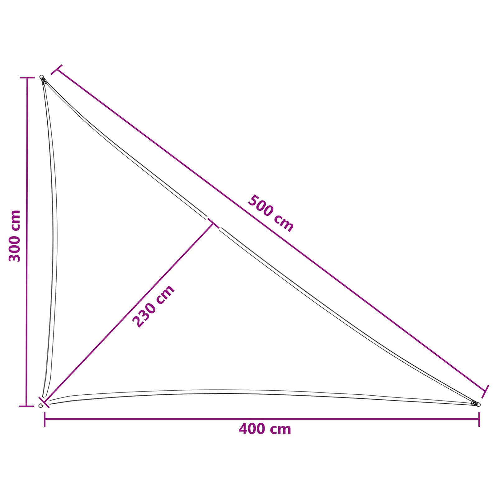 Sonnensegel Hellgrau und Weiß 3 x 4 x 5 m HDPE