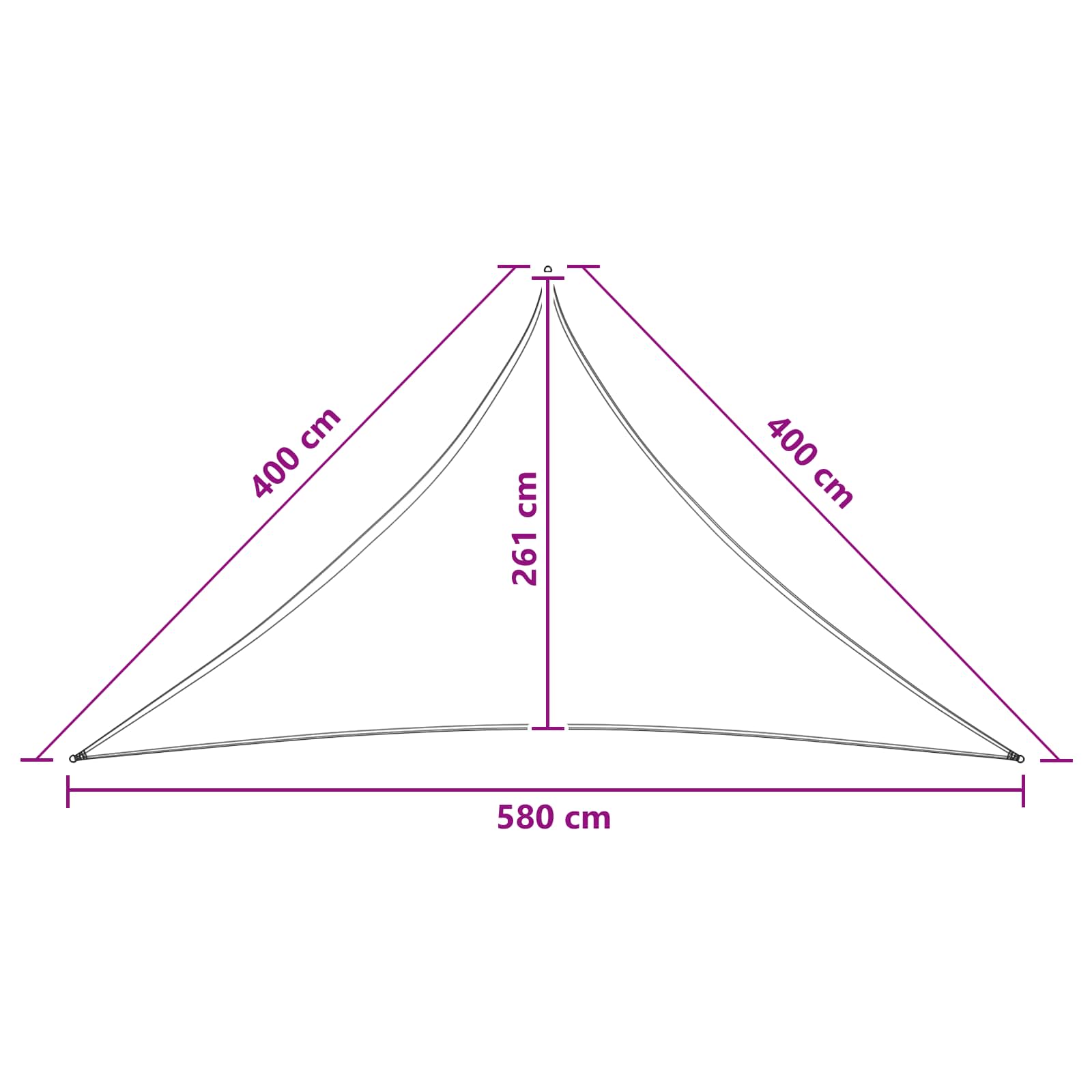 Sonnensegel Hellgrau und Weiß 4 x 4 x 5,8 m HDPE