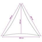 Sonnensegel Hellgrau und Weiß 4,5 x 4,5 x 4,5 m HDPE