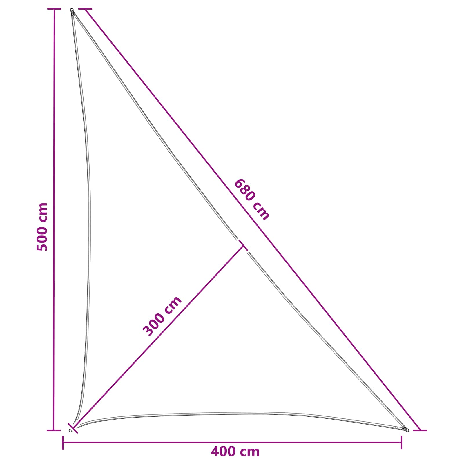 Sonnensegel Hellgrau und Weiß 4 x 5 x 6,8 m HDPE