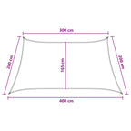 Sonnensegel Hellgrau und Weiß 3 / 4 x 2 m HDPE