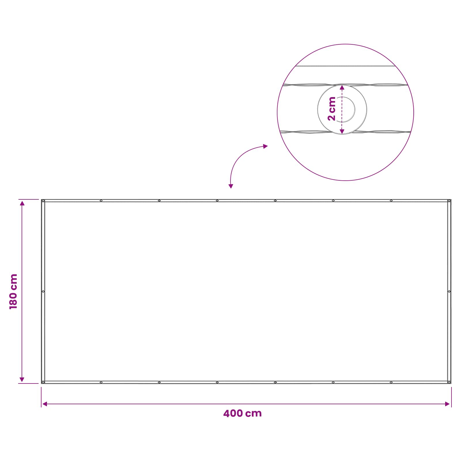 Balkon Sichtschutz 180 x 400 cm Stoff mit PU-Beschichtung Sand