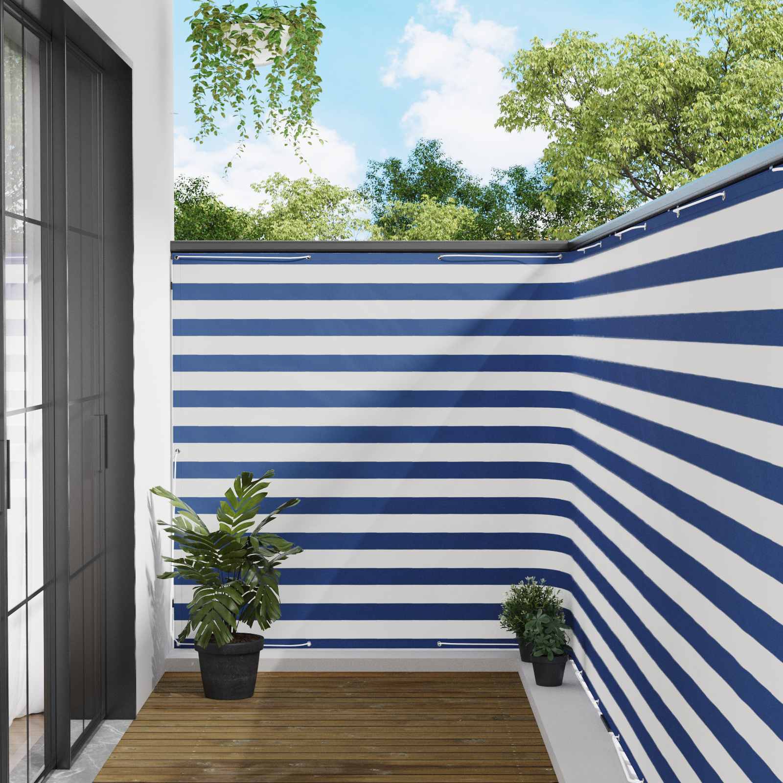 Balkon Sichtschutz 150 x 1000 cm Stoff mit PU-Beschichtung