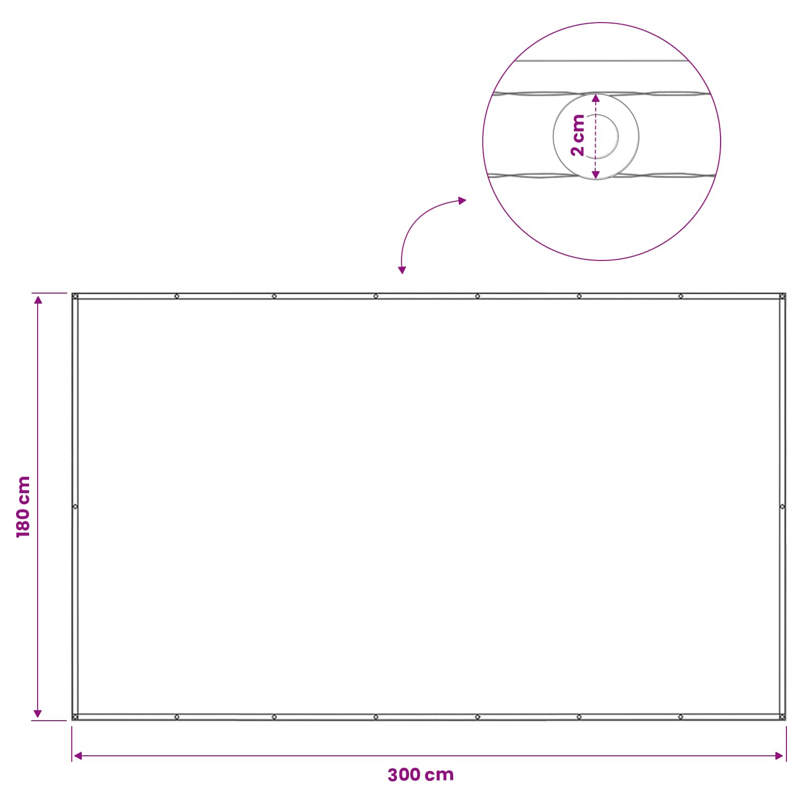 Balkon Sichtschutz 180 x 300 cm Stoff mit PU-Beschichtung Beige
