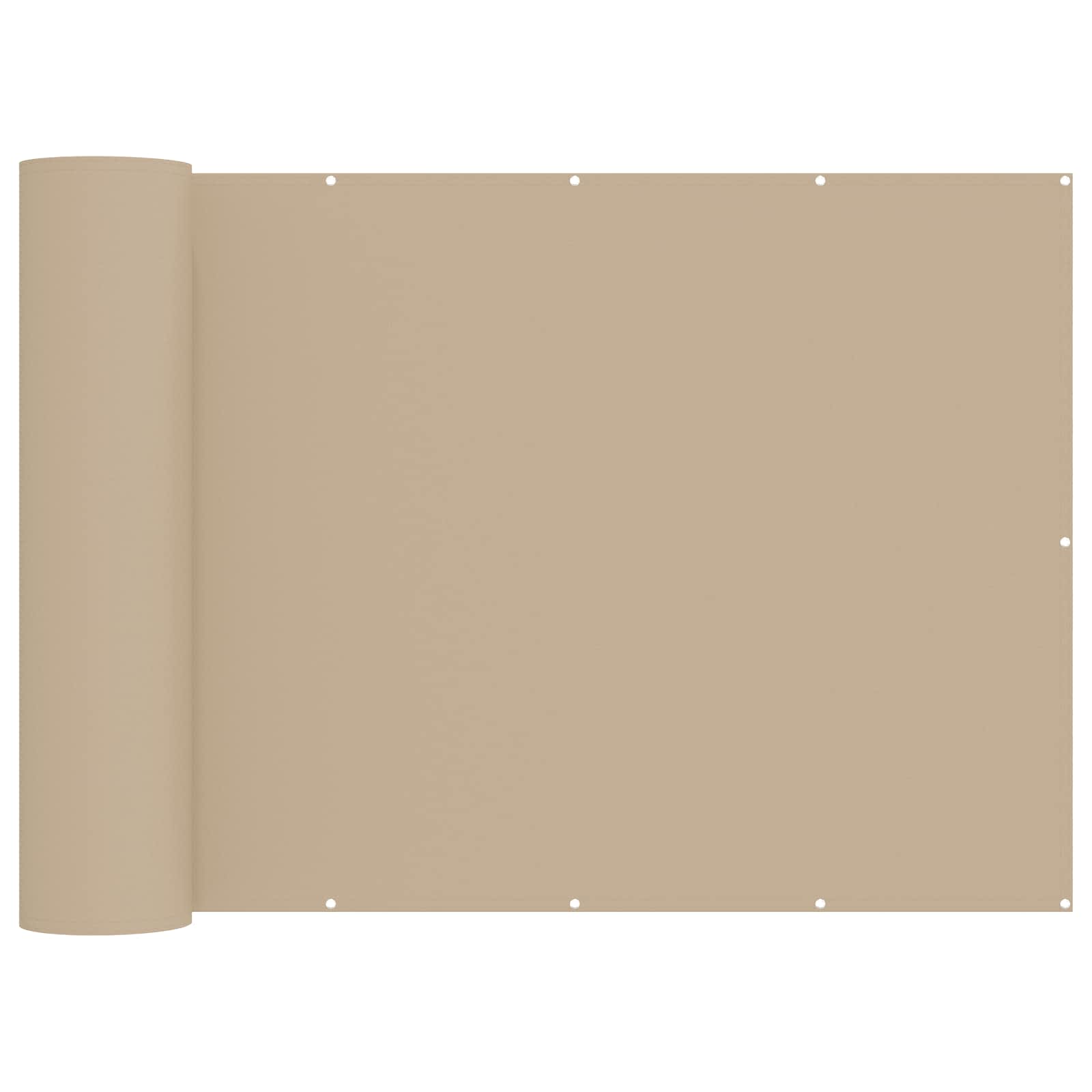 Balkon Sichtschutz 200 x 600 cm Stoff mit PU-Beschichtung Beige