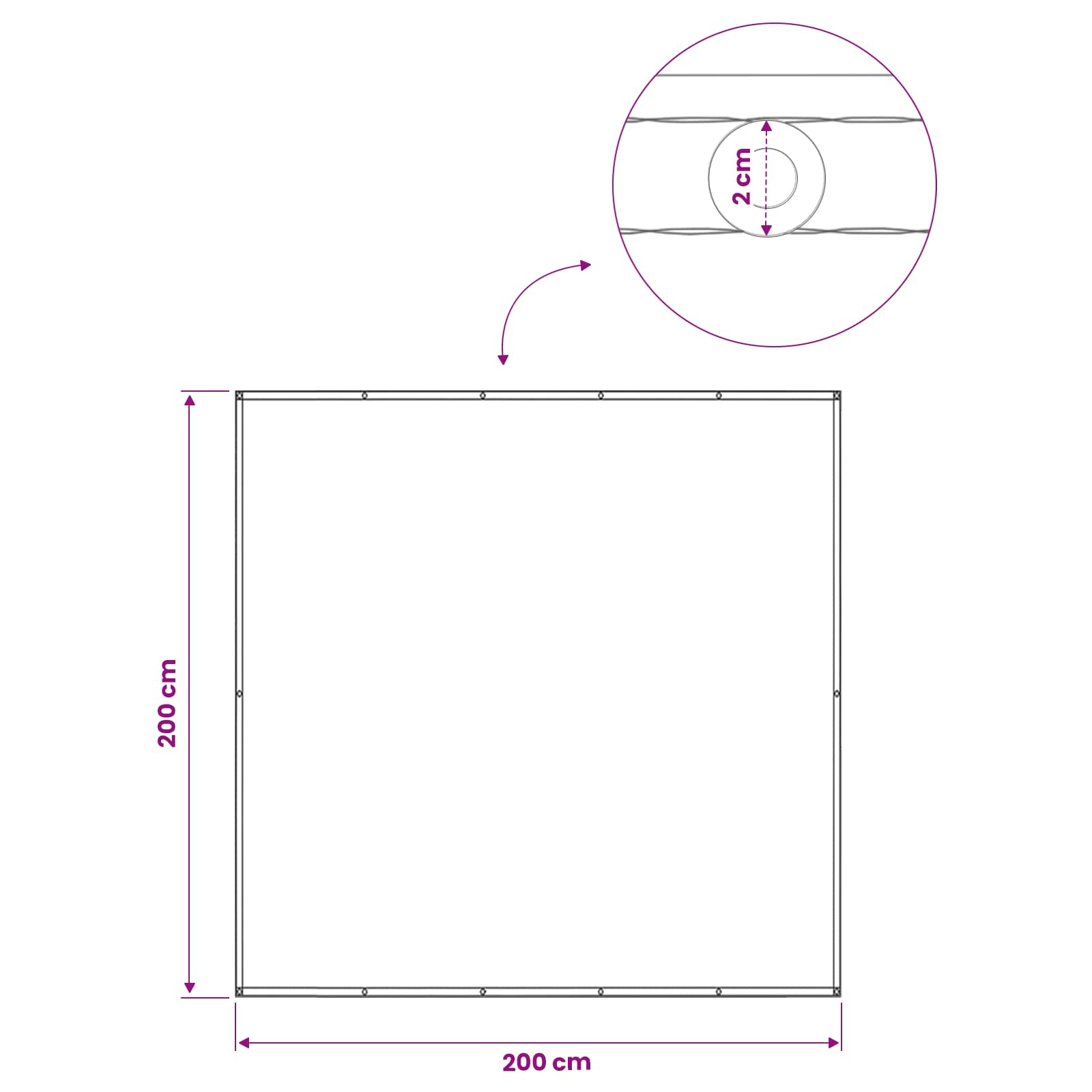 Balkon Sichtschutz 200 x 200 cm Stoff mit PU-Beschichtung Gelb