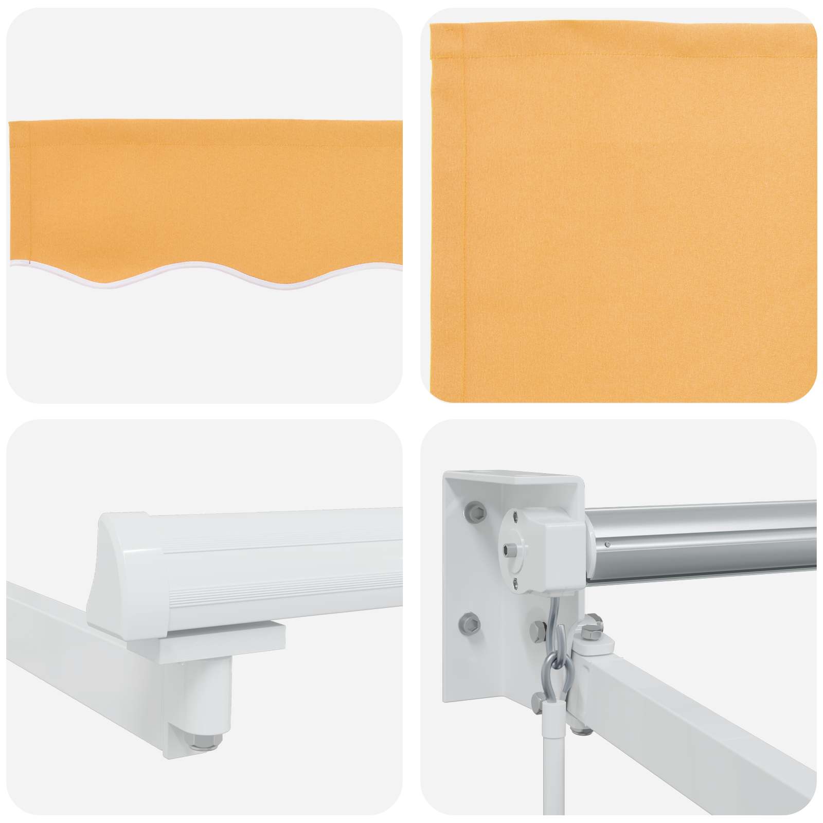 Einziehbare Markise Sand 3 x 2 m 100% Polyester und Aluminium