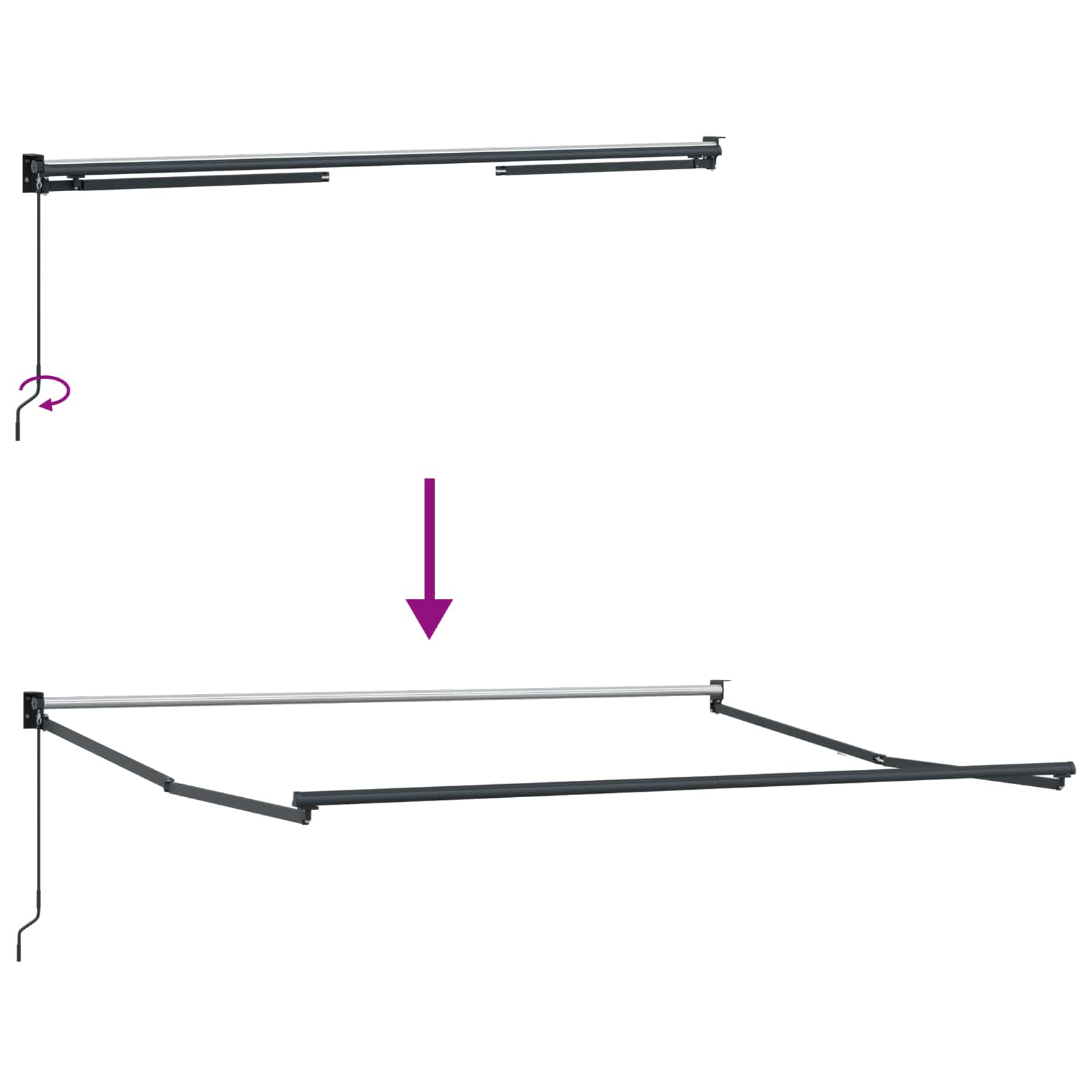 Einziehbare Markise Sand 3 x 2 m 100% Polyester und Aluminium