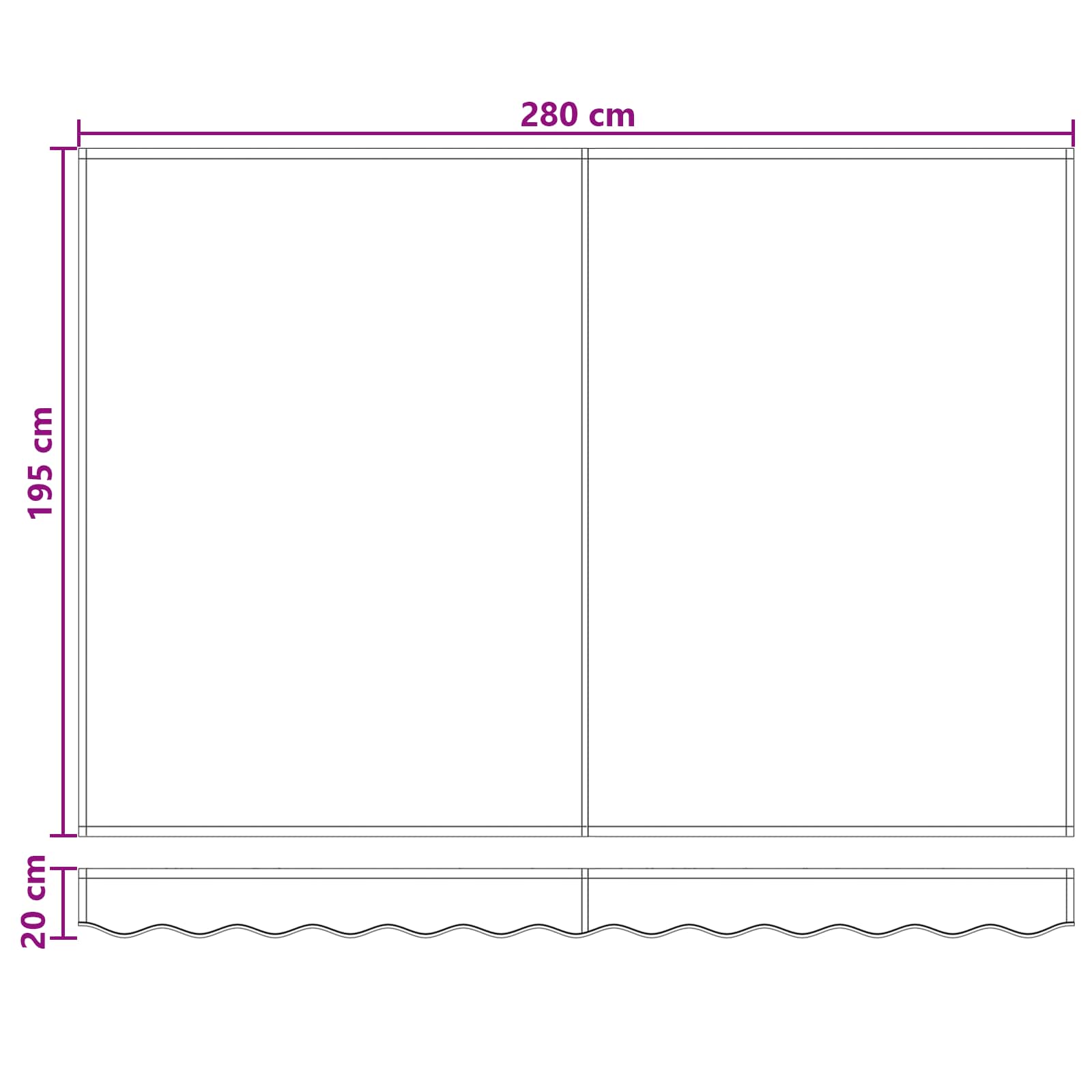 Einziehbare Markise Sand 3 x 2 m 100% Polyester und Aluminium