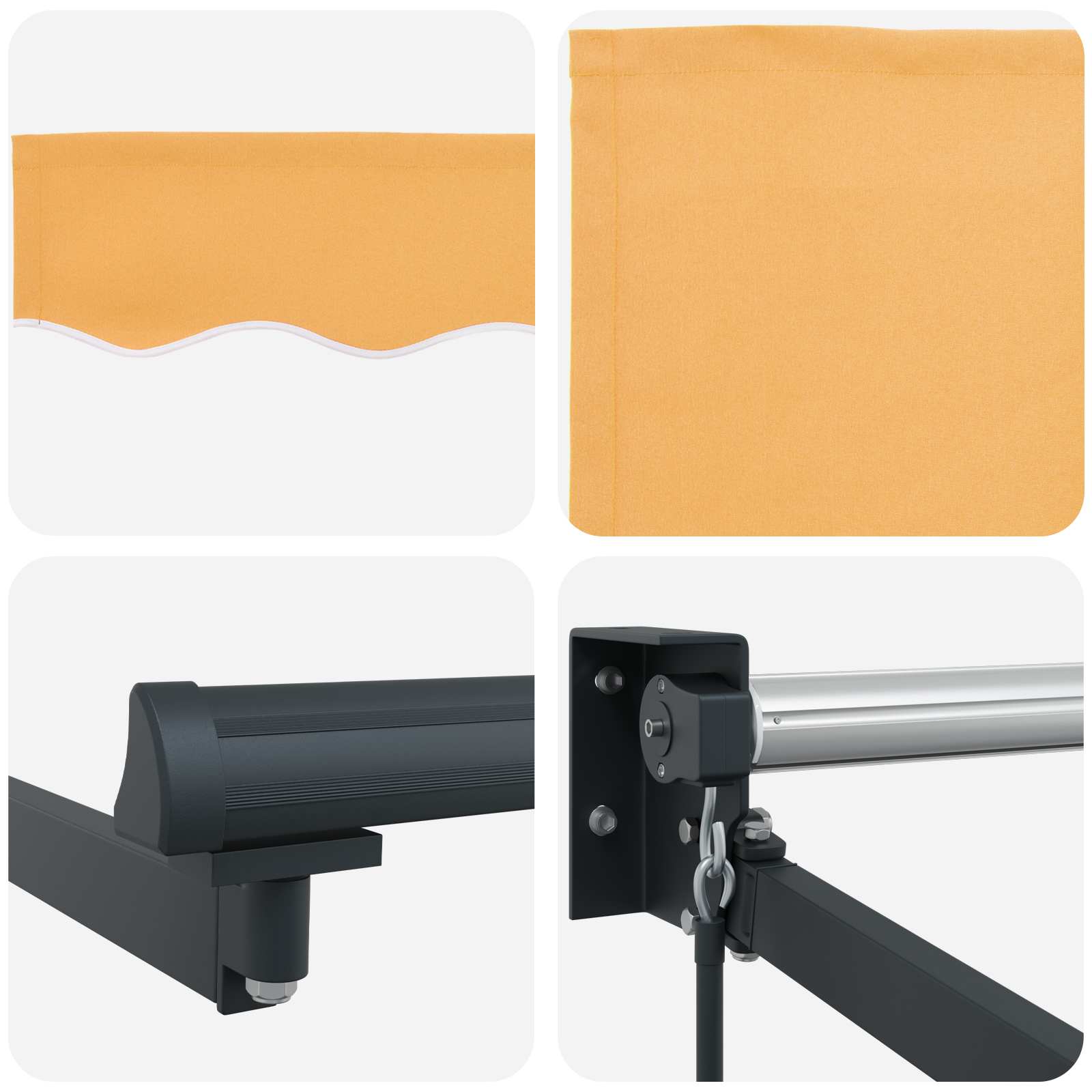 Einziehbare Markise Sand 3,5 x 2 m 100% Polyester und Aluminium