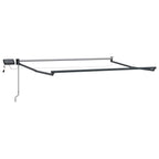 Manuelle Gelenkarmmarkise mit LEDs Hellgrau und Weiß