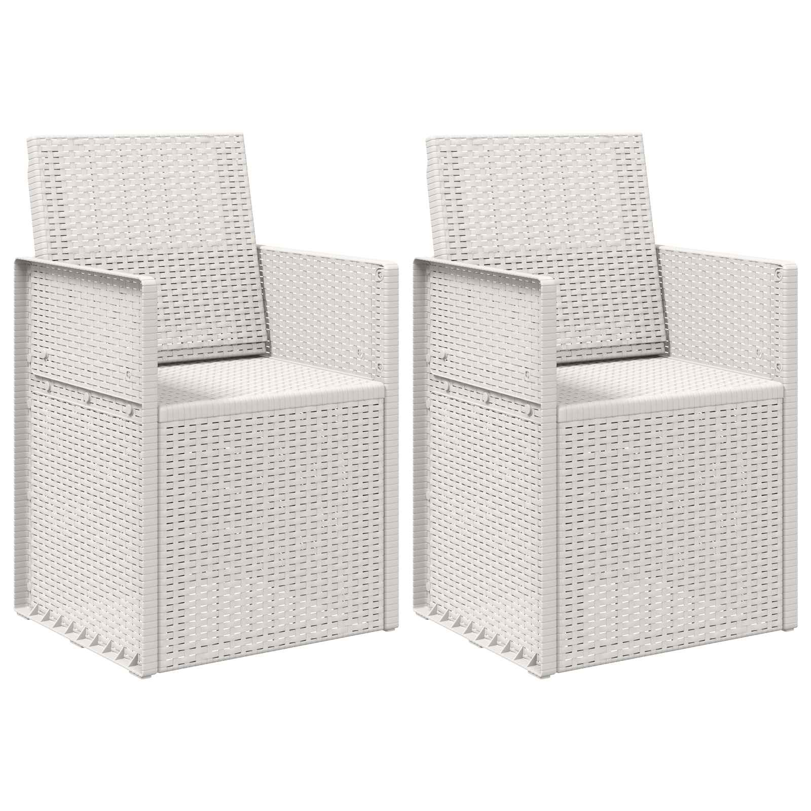 Garten Esszimmerstühle 2 pcs Weiß PP
