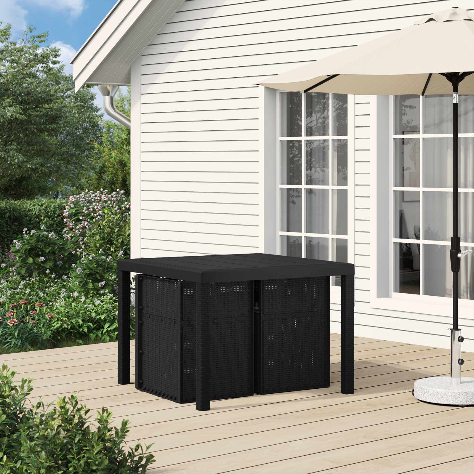 Garten Esszimmerstühle 2 pcs Anthrazit PP