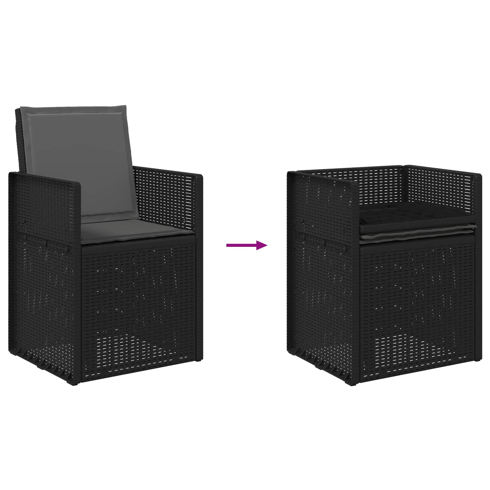 Garten Esszimmerstühle 2 pcs Anthrazit PP