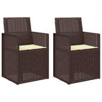 Garten Esszimmerstühle 2 pcs Braun und Creme PP
