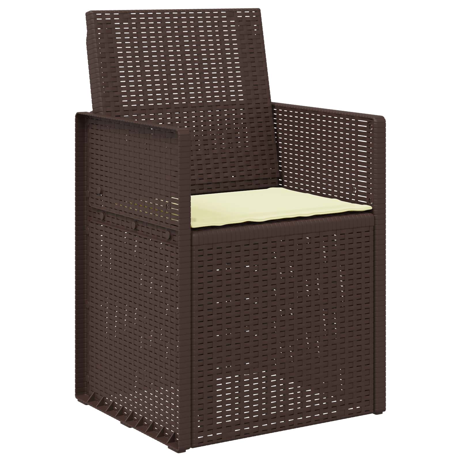 Garten Esszimmerstühle 2 pcs Braun und Creme PP