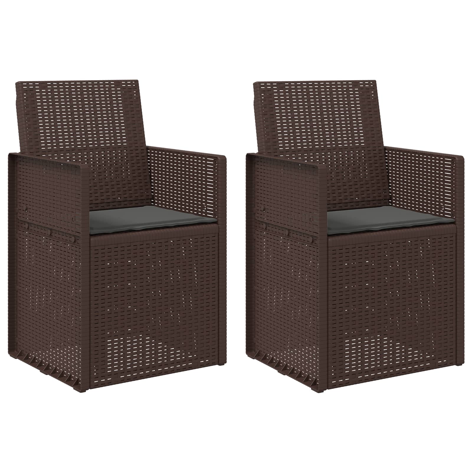 Garten Esszimmerstühle 2 pcs Braun und Anthrazit PP