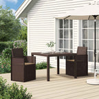 Garten Esszimmerstühle 2 pcs Braun und Taupe PP