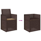 Garten Esszimmerstühle 2 pcs Braun und Taupe PP