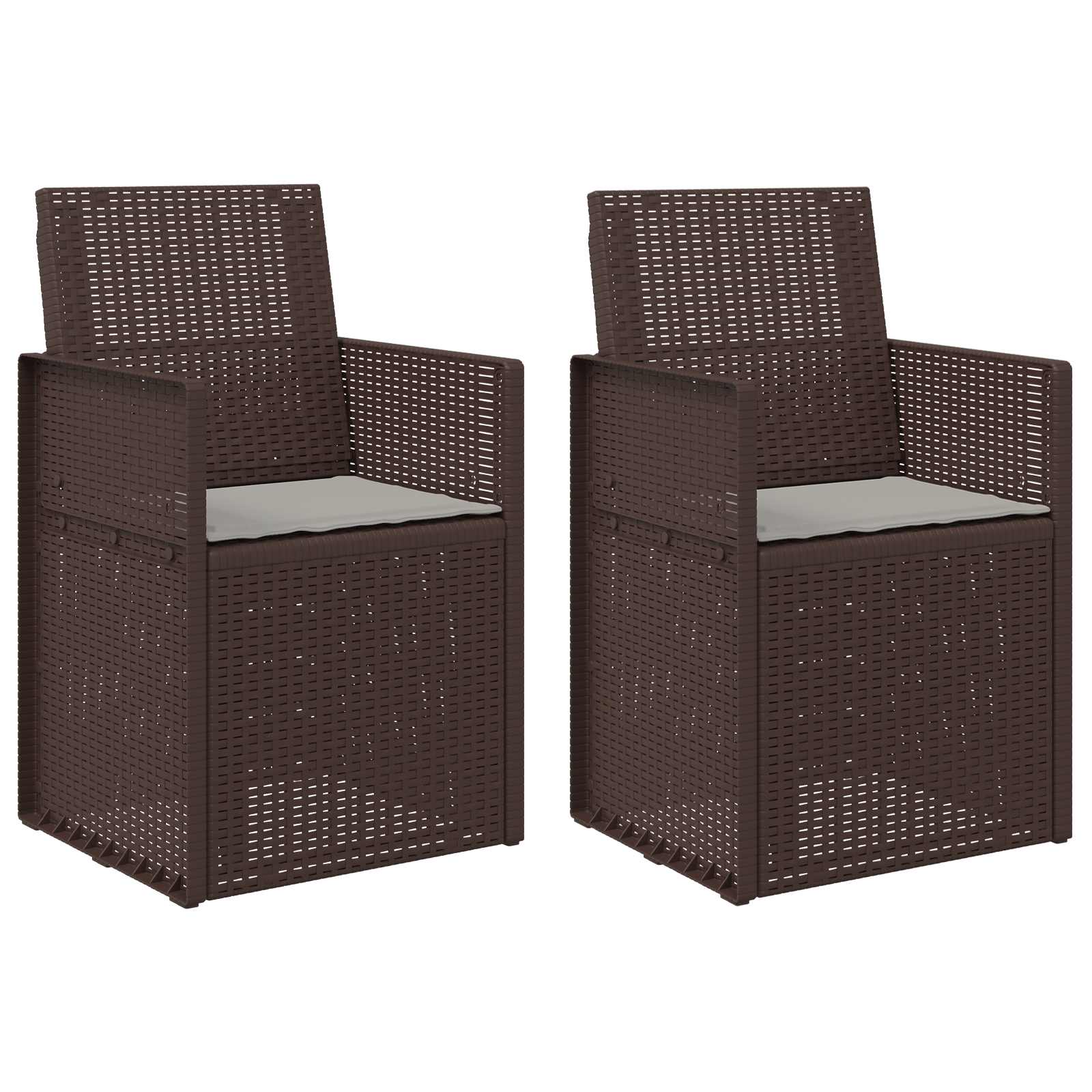 Garten Esszimmerstühle 2 pcs Braun und Hellgrau PP