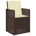 Garten Esszimmerstühle 2 pcs Braun und Creme PP