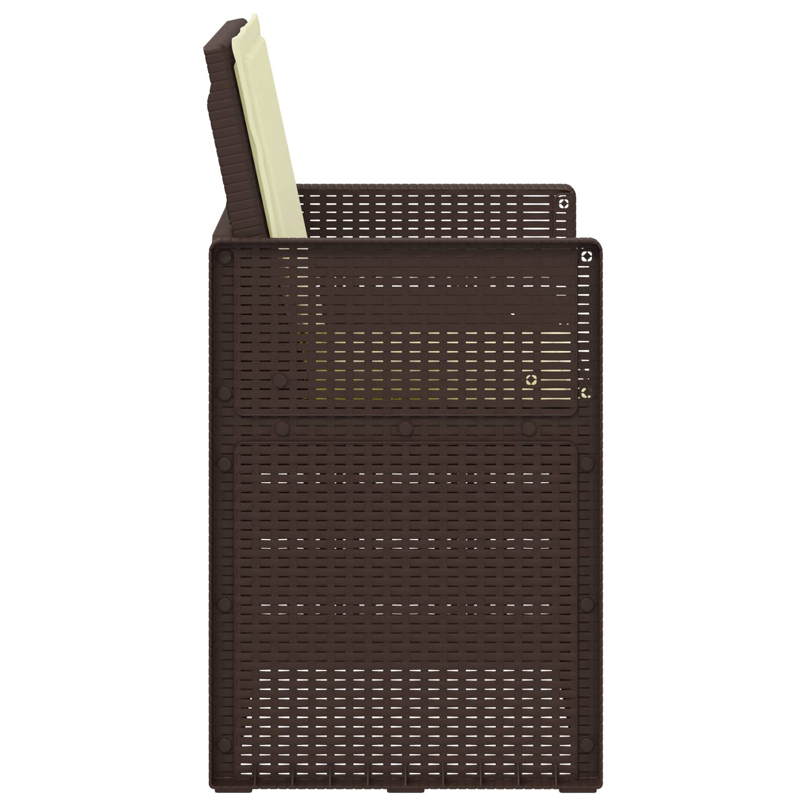Garten Esszimmerstühle 2 pcs Braun und Creme PP