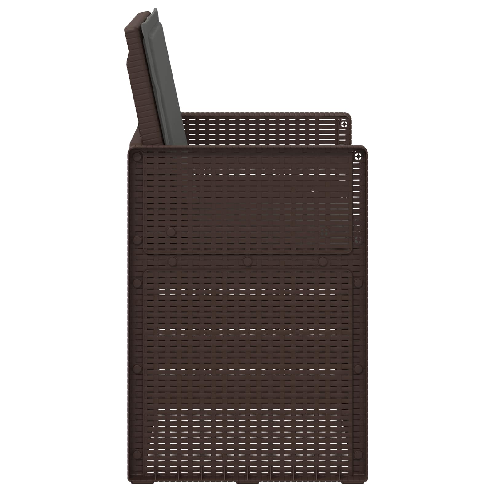 Garten Esszimmerstühle 2 pcs Braun und Anthrazit PP