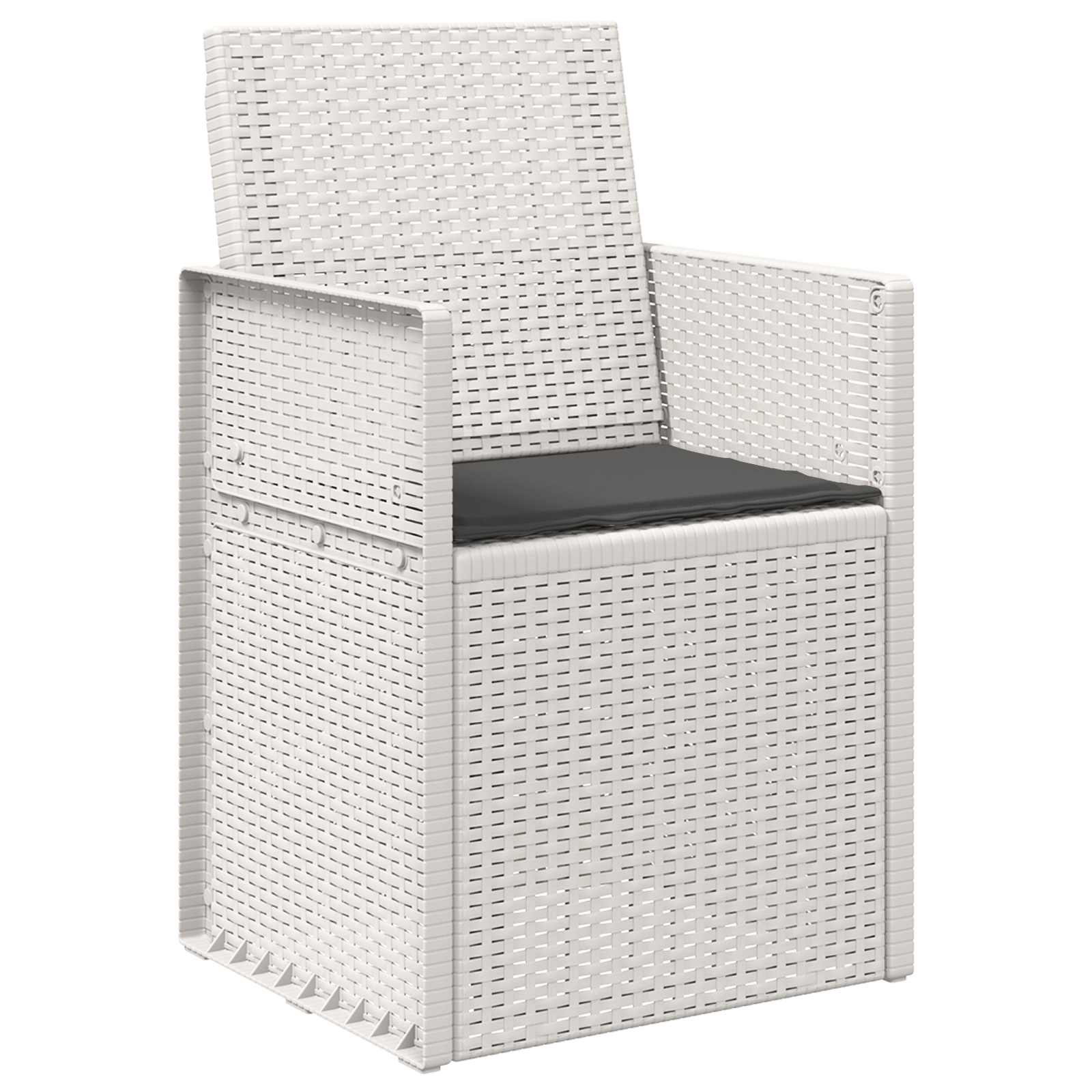 Garten Esszimmerstühle 2 pcs Weiß und Anthrazit PP