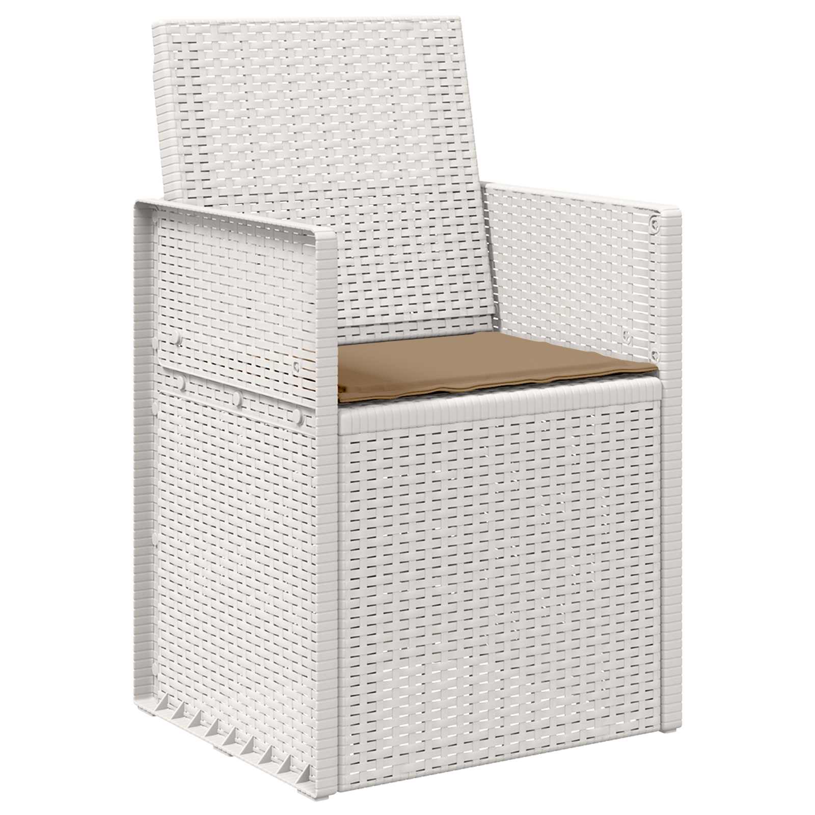 Garten Esszimmerstühle 2 pcs Weiß und Taupe PP