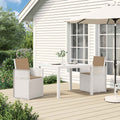 Garten Esszimmerstühle 2 pcs Weiß und Taupe PP