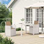 Garten Esszimmerstühle 2 pcs Weiß und Taupe PP