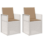 Garten Esszimmerstühle 2 pcs Weiß und Taupe PP