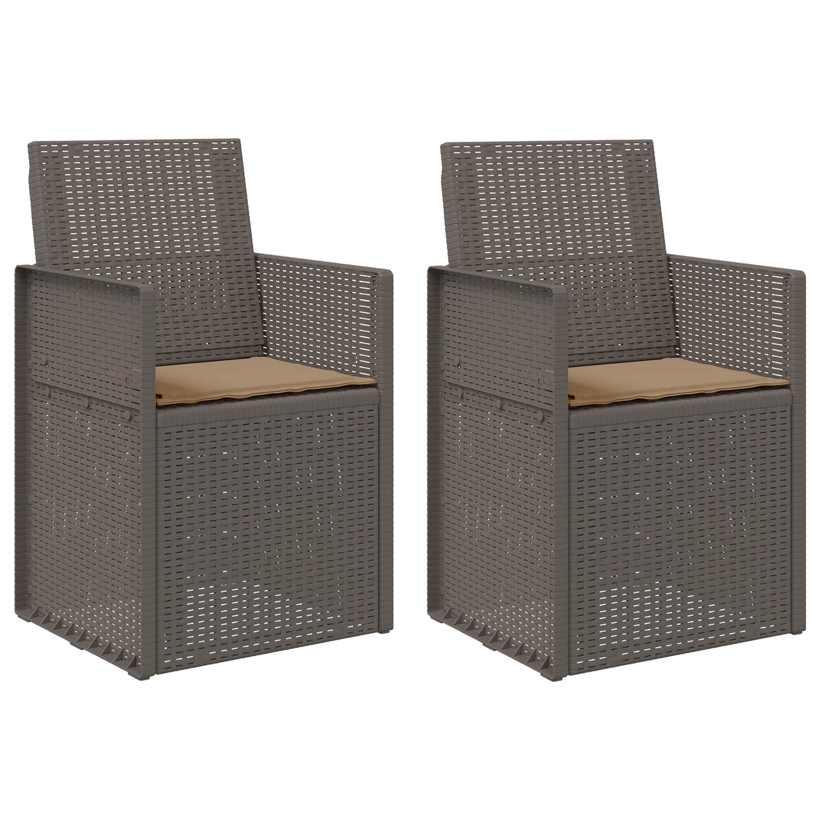 Garten Esszimmerstühle 2 pcs Hellgrau und Taupe PP