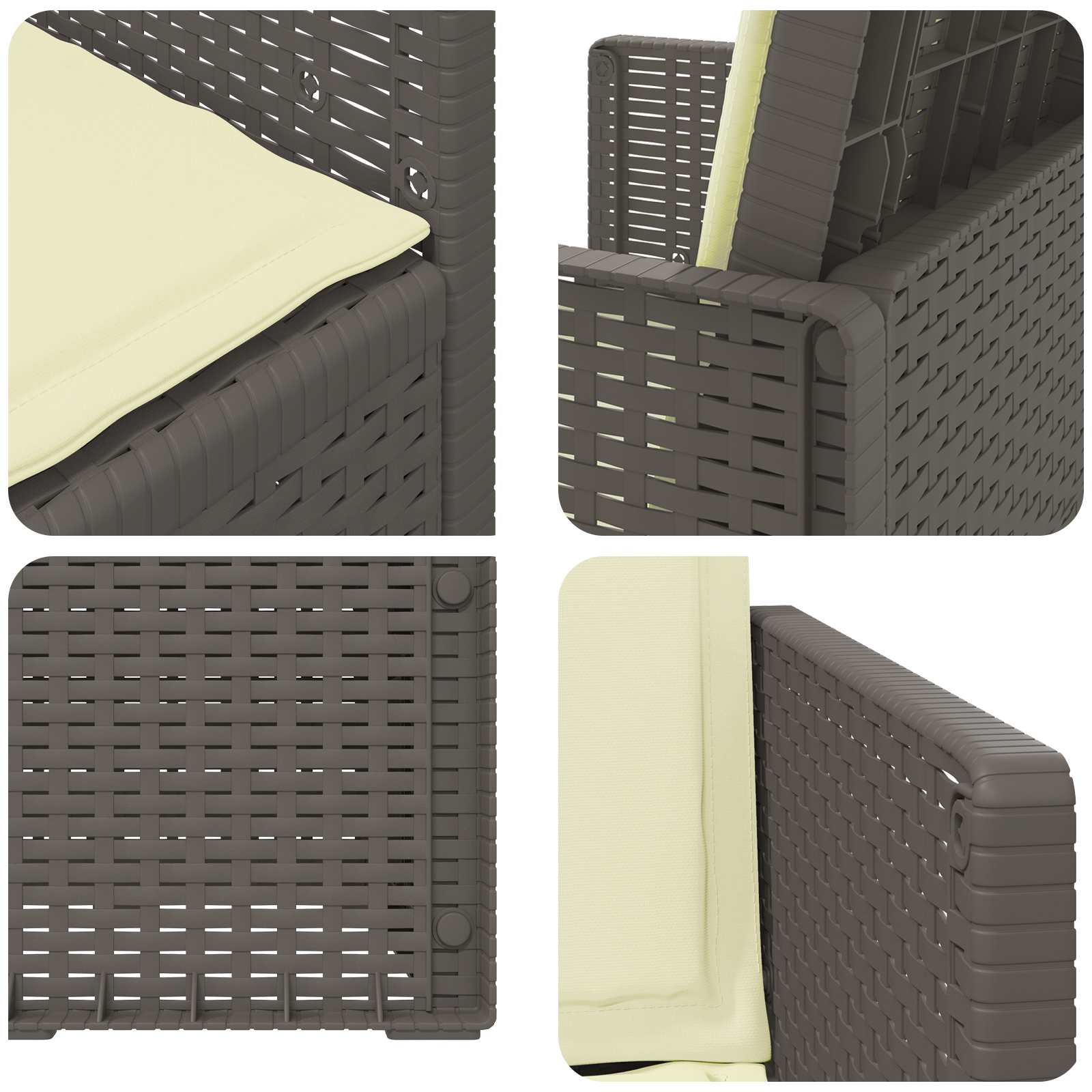 Garten Esszimmerstühle 2 pcs Hellgrau und Creme PP