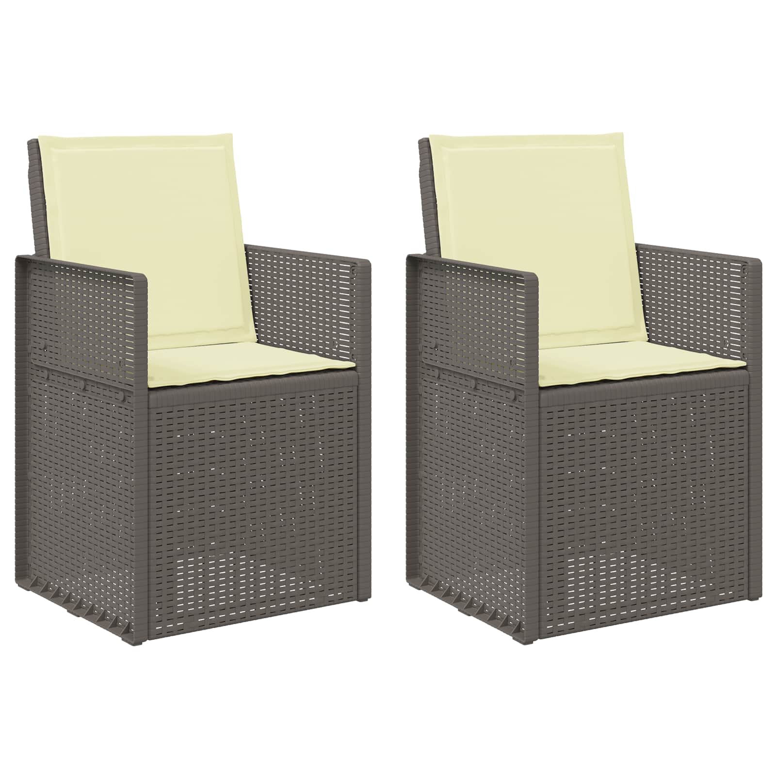 Garten Esszimmerstühle 2 pcs Hellgrau und Creme PP