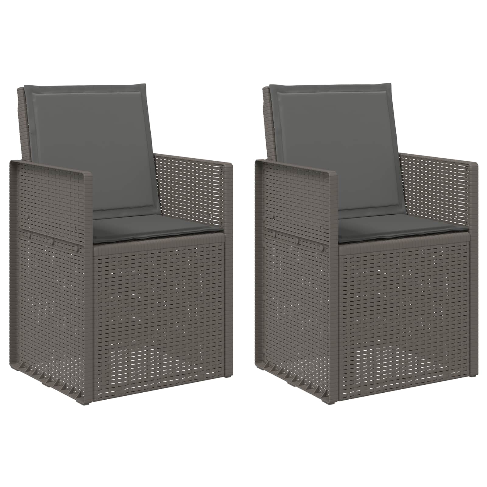 Garten Esszimmerstühle 2 pcs Hellgrau und Anthrazit PP