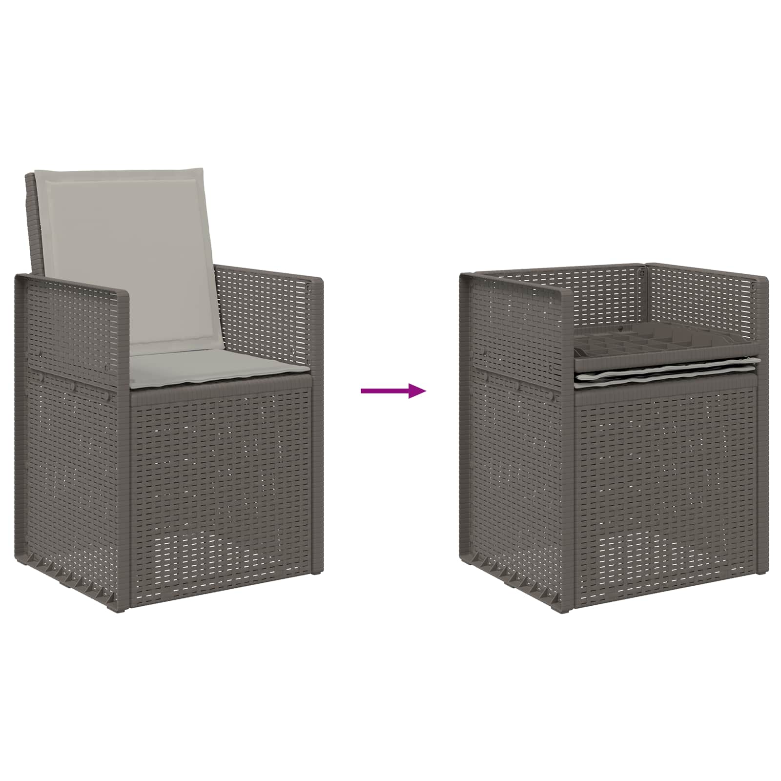 Garten Esszimmerstühle 2 pcs Hellgrau PP