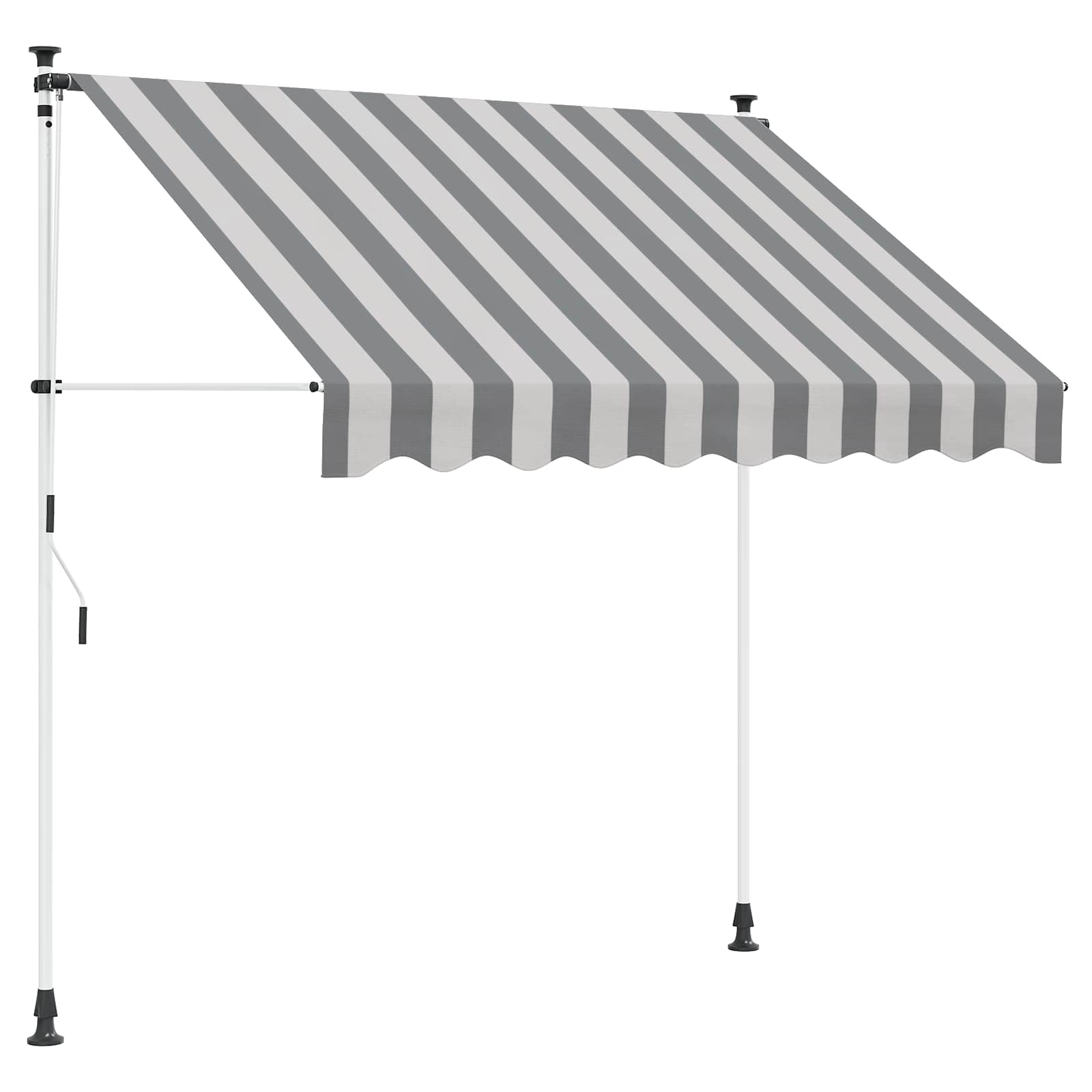 Manuell einziehbare Markise Anthrazit und Weiß 150 cm