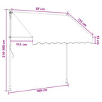 Manuell einziehbare Markise Beige 100 cm